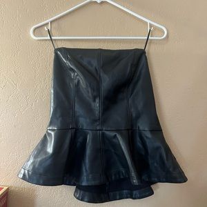 85. Faux leather peplum top